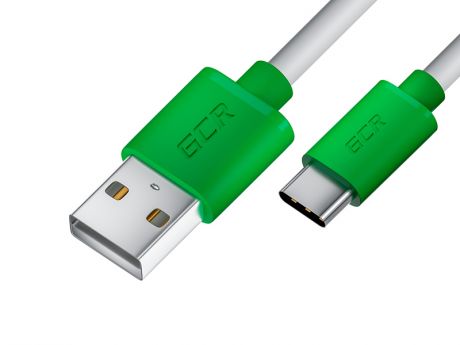 Аксессуар GCR USB - Type-C 50cm White-Green GCR-53245