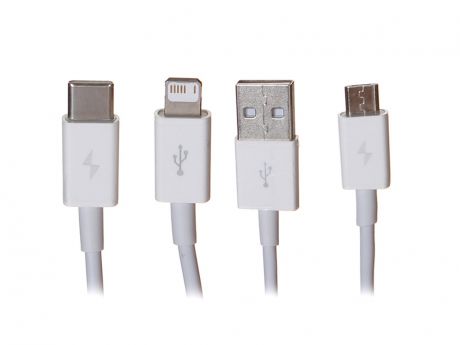 Аксессуар Baseus Superior USB - MicroUSB/Lightning/Type-C 3.5A 1.5m White CAMLTYS-02