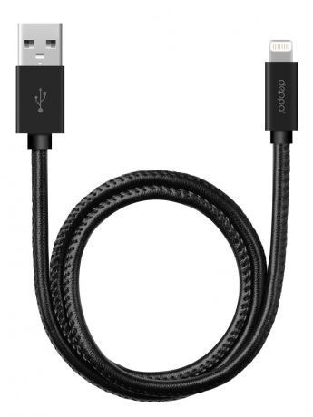 Аксессуар Deppa Leather USB - Lightning 1.2m Black 72266