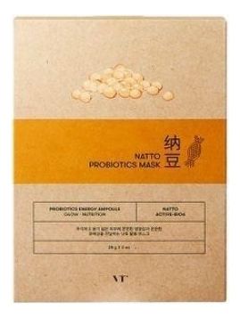 Тканевая маска для лица с комплексом пробиотиков и натто Natto Probiotics Mask: Маска 28г