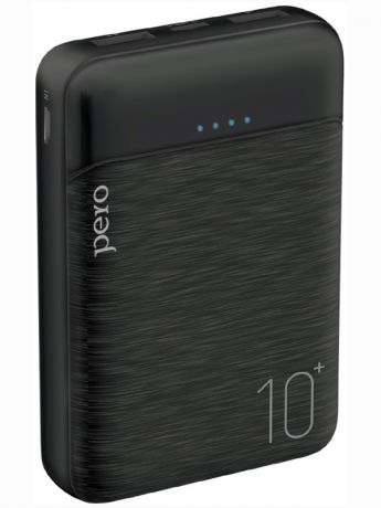 Внешний аккумулятор Pero Power Bank PB02 10000mAh 2xUSB-A 2.1A Black PB02BL