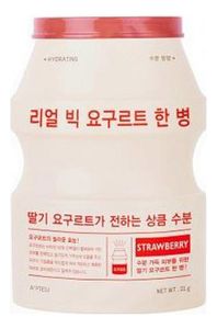 Тканевая маска для лица Real Big Yogurt One Bottle Strawberry 21г (йогурт и клубника)