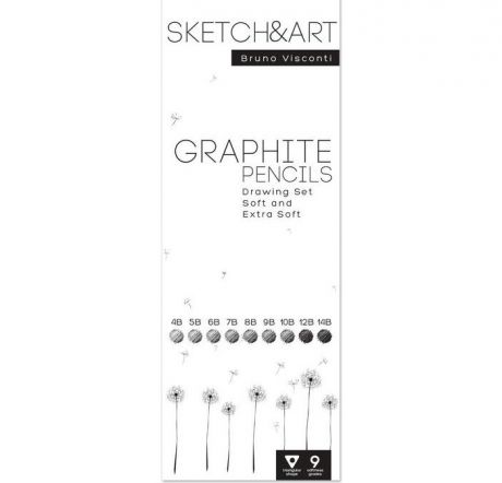 Карандаши, восковые мелки, пастель Sketch&Art Набор чернографитных трехгранных карандашей 9 шт.