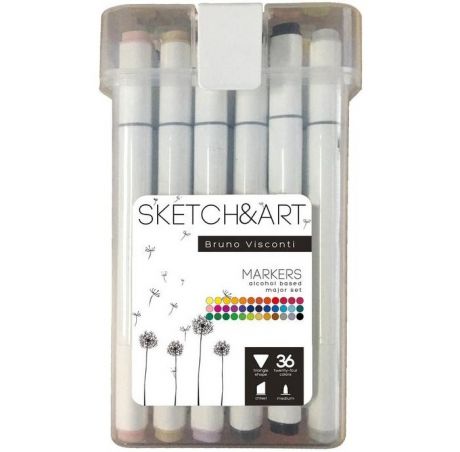 Канцелярия Sketch&Art Набор маркеров двухсторонних Большой 36 цветов