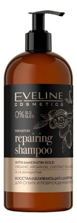 Восстанавливающий шампунь для сухих и поврежденных волос Organic Gold Repairing Shampoo 500мл