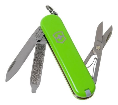 Нож-брелок Classic SD Colors Smashed Avocado 58мм, 7 функций 0.6223.43G
