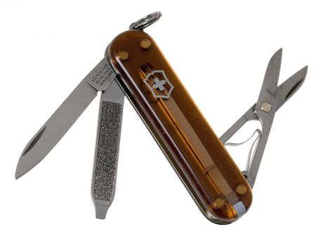 Нож-брелок Classic SD Colors Chocolate Fudge 58мм, 7 функций 0.6223.T55G
