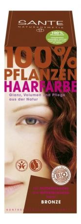 Растительная краска для волос 100% Pflanzen-Haarfarbe 100мл: Bronze
