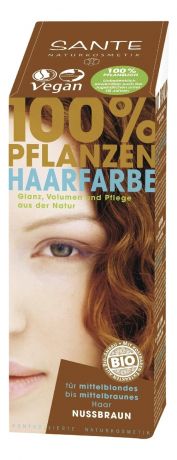 Растительная краска для волос 100% Pflanzen-Haarfarbe 100мл: Nussbraun