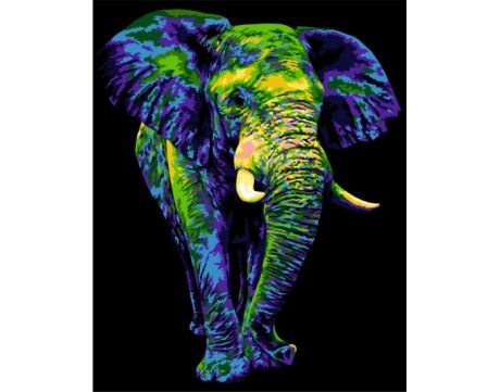 Картины по номерам Фламинго Рисование по номерам по дереву Таинственный слон 50x40 см