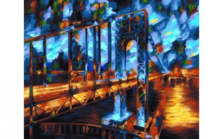 Картины по номерам Фламинго Рисование по номерам по дереву Бруклинский мост 50x40 см