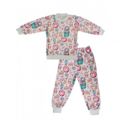 Домашняя одежда Папитто Пижама для девочки (Кофточка и штанишки) Пирожные