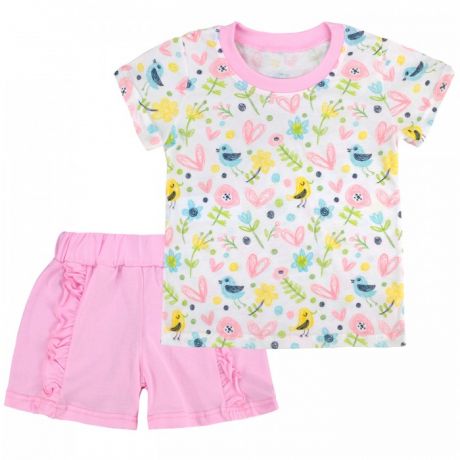Комплекты детской одежды Babycollection Костюм для девочки Нежность (футболка, шорты)