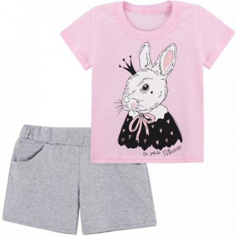 Комплекты детской одежды Babycollection Костюм для девочки Милый кролик (футболка, шорты)
