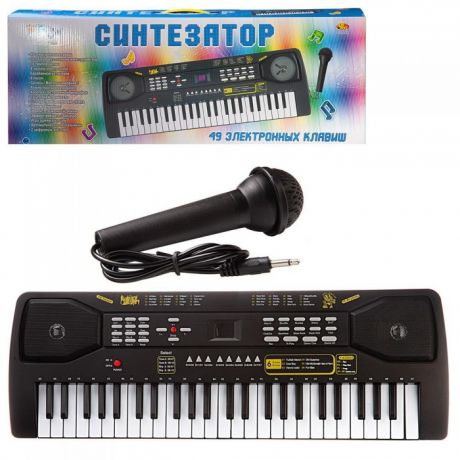 Музыкальные инструменты ABtoys Синтезатор (пианино электронное) с адаптером 49 клавиш