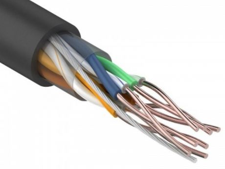 Сетевой кабель Rexant U/UTP cat.5e PE / 4PR / 24AWG 25m Black 01-0045-25