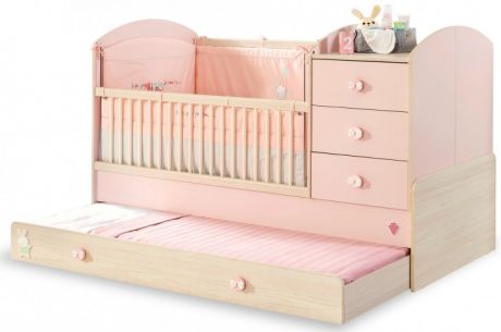 Кроватки-трансформеры Cilek Baby Girl с выдвижным спальным местом 130х80/180х80 см