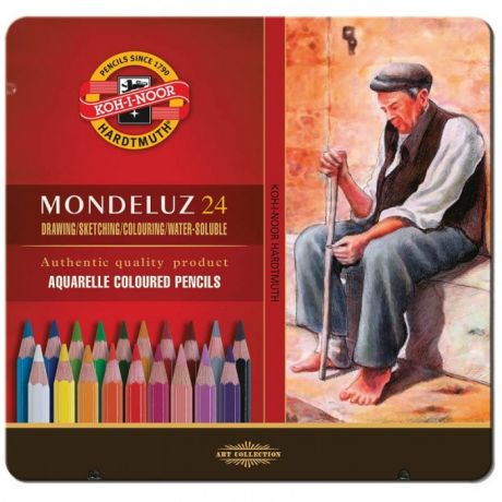 Карандаши, восковые мелки, пастель Koh-i-Noor Карандаши акварельные Mondeluz 24 цвета
