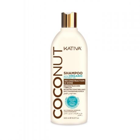 Косметика для мамы Kativa Coconut Восстанавливающий шампунь с органическим кокосовым маслом для поврежденных волос 500 мл