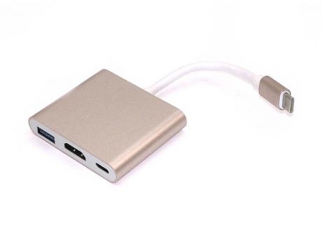 Аксессуар Адаптер Vbparts для APPLE MacBook Type-C - USB/HDMI/Type-C Gold 075335