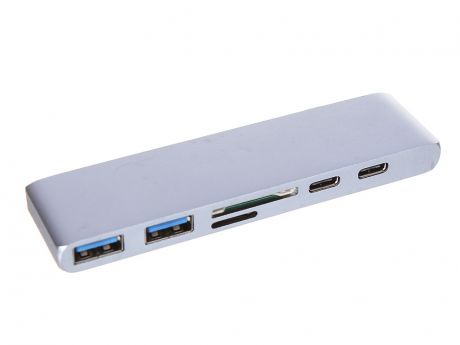Аксессуар Адаптер Vbparts для APPLE MacBook Type-C - HDMI/2xUSB 3.0 + 2xType-C + SD/TF Grey 075355