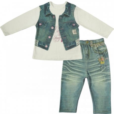 Комплекты детской одежды Папитто Комплект (кофточка и штанишки) для девочки Fashion Jeans 593-05
