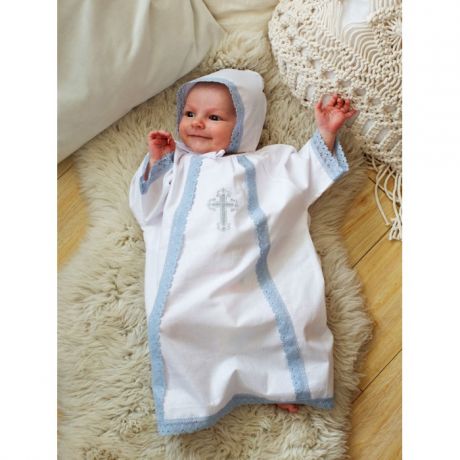 Крестильная одежда Папитто Крестильный набор для мальчика (рубашка и чепчик) 1300