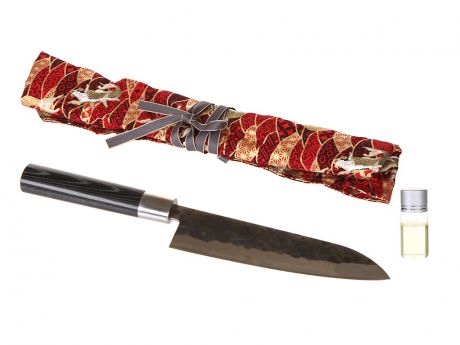 Нож Samura Blacksmith SBL-0095C/K - длина лезвия 82mm + гвоздичное масло + салфетка