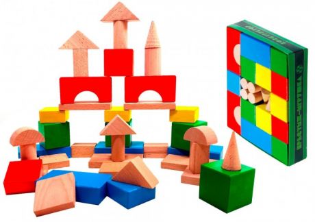 Деревянные игрушки Престиж-Игрушка Конструктор (42 детали) Цветной