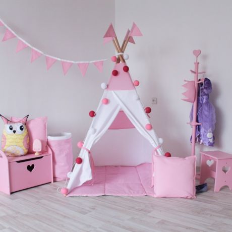 Палатки-домики VamVigvam Вигвам Simple Pink с окном и карманом