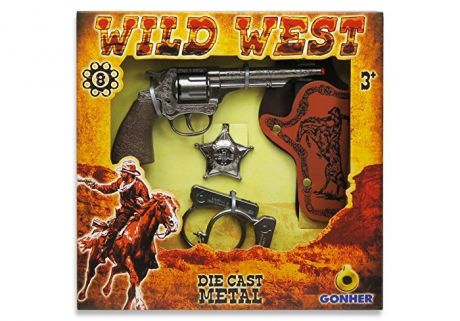 Игрушечное оружие Gonher Игрушечное оружие Ковбойский набор с револьвером на 8 пистонов