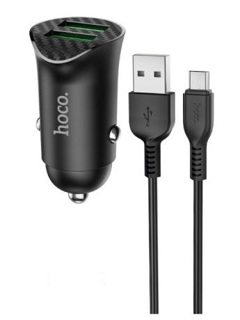 Зарядное устройство Hoco Z39 Farsighted 2xUSB QC3.0 18W + Cable MicroUSB Black