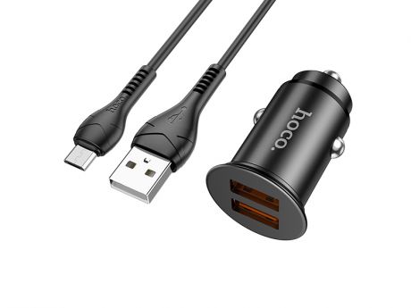 Зарядное устройство Hoco NZ1 Developer 2xUSB + кабель USB - MicroUSB Black