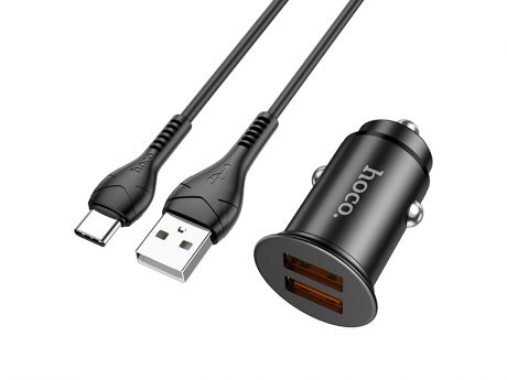 Зарядное устройство Hoco NZ1 Developer 2xUSB + кабель USB - Type-C Black