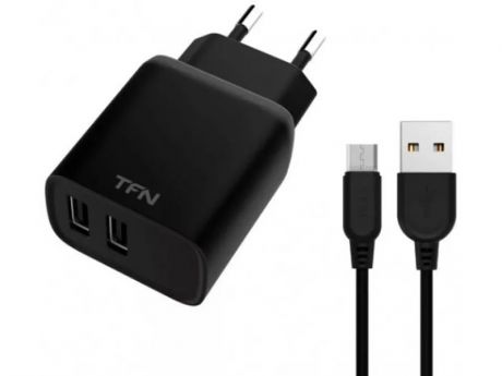 Зарядное устройство TFN Rapid 2xUSB + microUSB Black TFN-WCRPD12W2U01