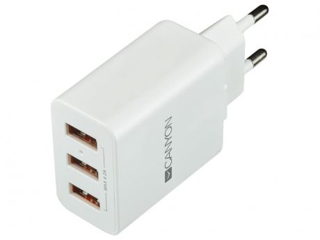 Зарядное устройство Canyon 3xUSB CNE-CHA05W