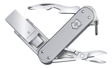 Нож-брелок Jetsetter Work 58мм с USB-модулем 16Гб 6 функций (серебристый)