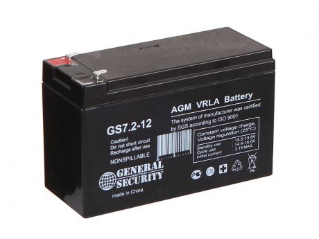 Аккумулятор General Security 12V 7.2Ah GS7.2-12