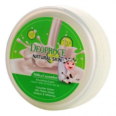 Крем для лица и тела с экстрактом молока и огурца Natural Skin Nourishing Cream Milk Cucumber 100г