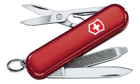 Нож-брелок Swisslite 58мм 7 функций (красный)