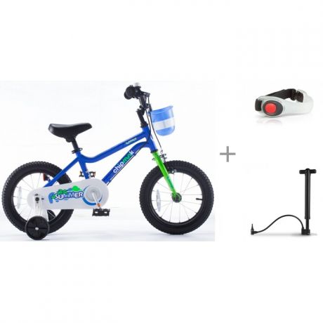 Двухколесные велосипеды Royal Baby Chipmunk MK 16", Яркий луч Фонарь V-002R и велосипедный насос Maxiscoo