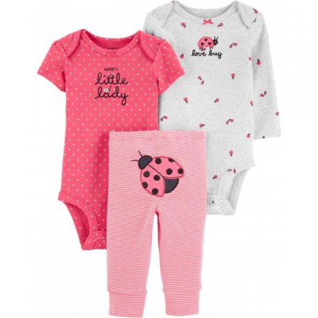 Комплекты детской одежды Carter's Комплект для девочки (полукомбинезон, боди, брюки) 1I951010