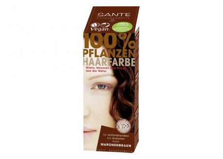 Косметика для мамы Sante Растительная краска для волос Коричневый каштановый 100 г