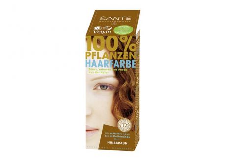 Косметика для мамы Sante Растительная краска для волос Коричневый ореховый 100 г