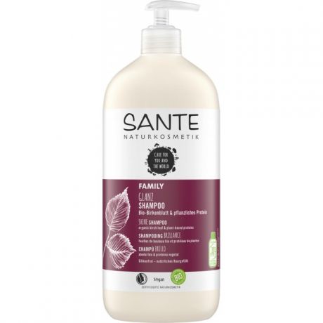 Косметика для мамы Sante Family Шампунь для блеска волос с био-берёзой и растительными протеинами 950 мл
