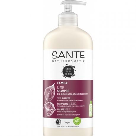 Косметика для мамы Sante Шампунь для блеска волос с био-берёзой и растительными протеинами 500 мл