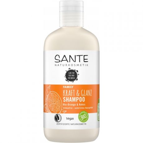 Косметика для мамы Sante Family Шампунь для укрепления и блеска волос с био-апельсином и кокосом 250 мл