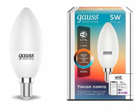 Светильники Gauss Лампа Светодиодная Smart Home DIM+CCT E14 C37 5 Вт