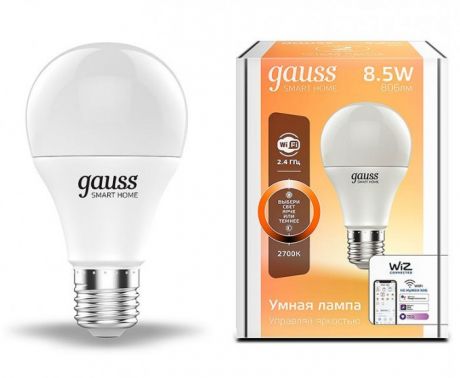 Светильники Gauss Лампа Светодиодная Smart Home DIM E27 A60 8.5 Вт 2700К