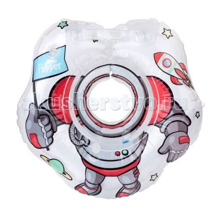 Круги для купания ROXY-KIDS Flipper на шею для купания и плавания малышей Космонавт 3D-дизайн